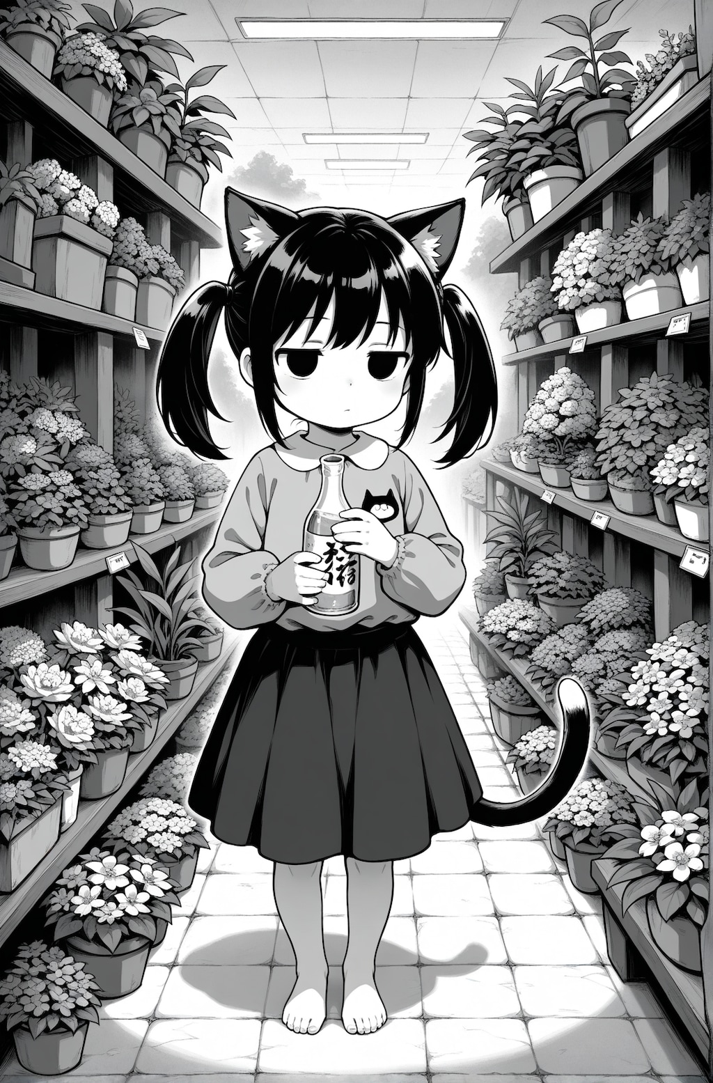 花屋でバイトする猫子
