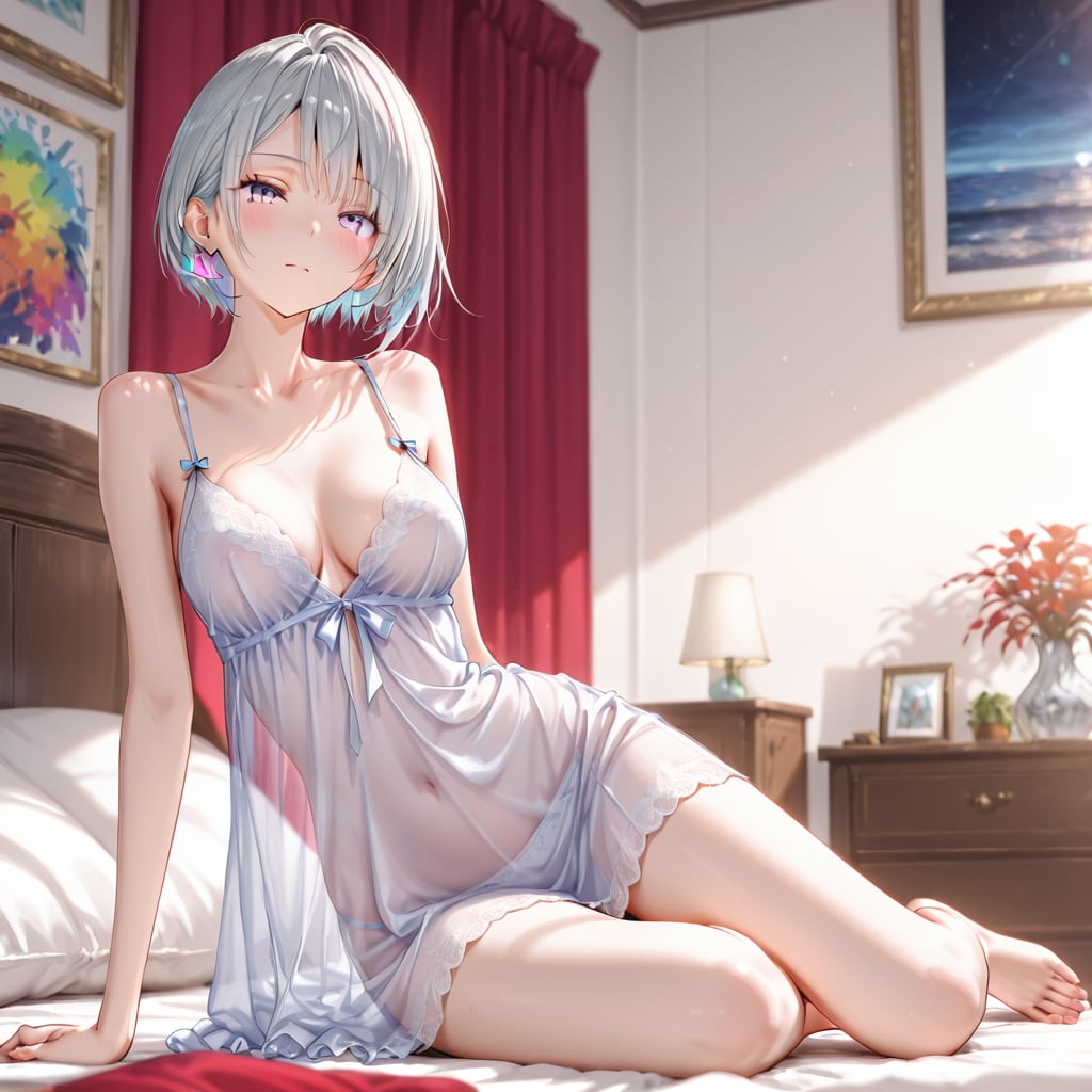 (1090)銀髪ちゃんネグリジェ