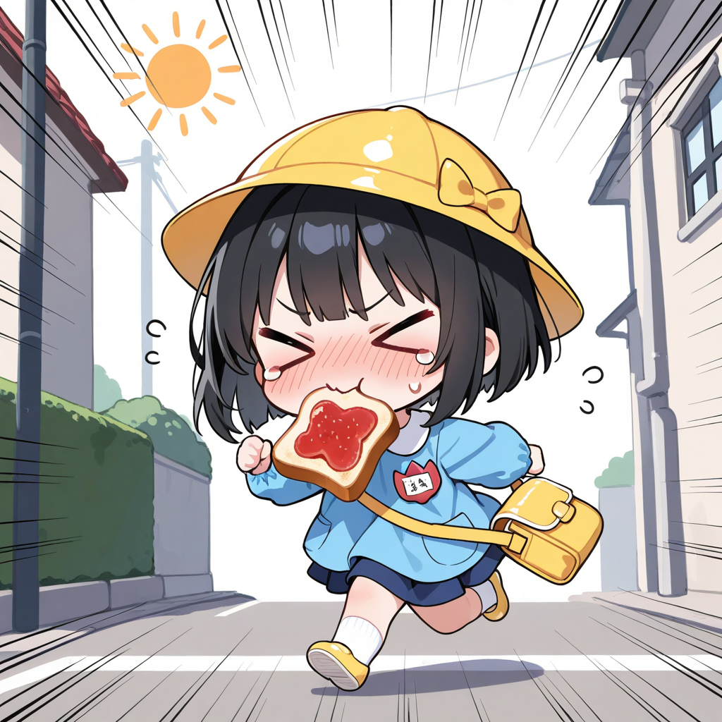 ようちえんのばすにのりおくれちゃいまちゅ！！