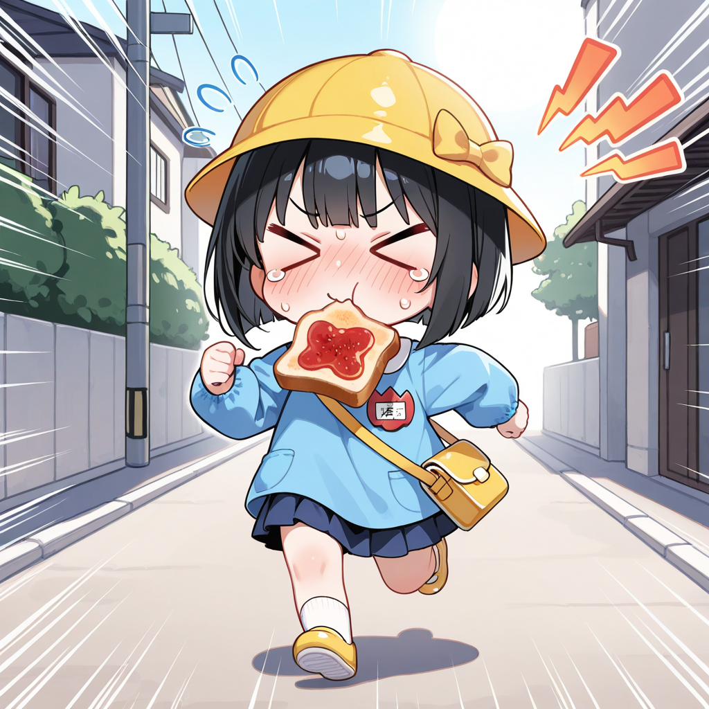 ようちえんのばすにのりおくれちゃいまちゅ！！