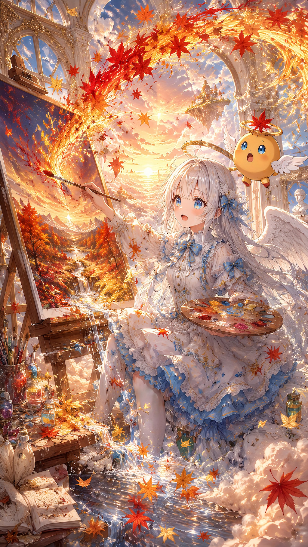 今日のルルエルちゃん💫秋を描いたら、本物になったのら～♪