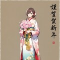 「華美な15歳の花魁行脚」の全身写真、日本画 4枚目