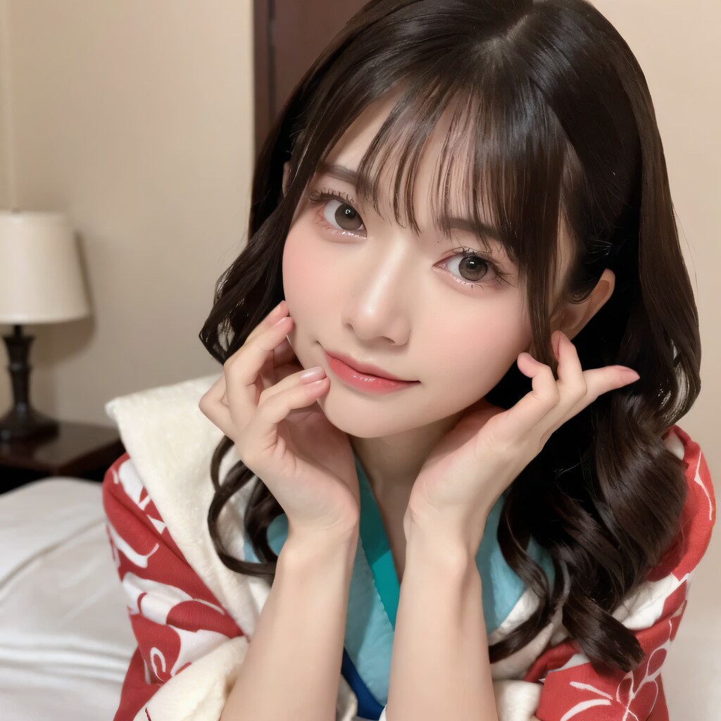 黒髪ロングで着物の美女８１