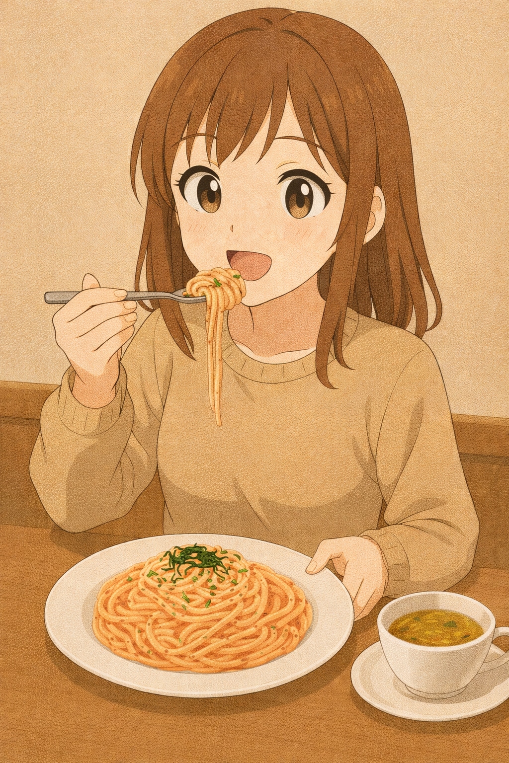 明太子クリームスパ | の人気AIイラスト・グラビア