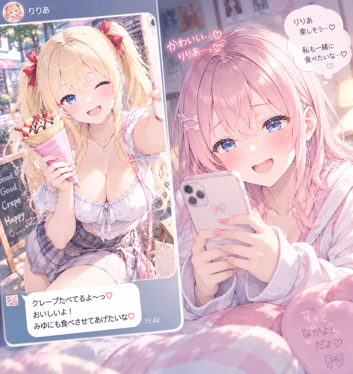 今日も仲良しな二人♪♪ | の人気AIイラスト・グラビア