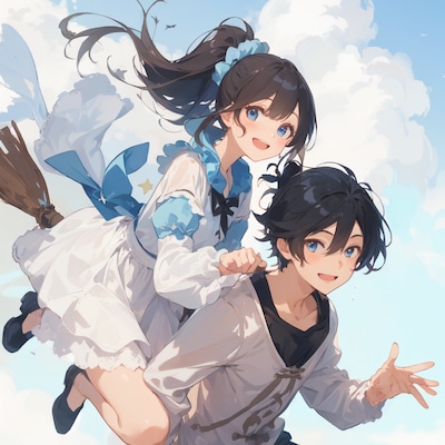 ほうきに乗って