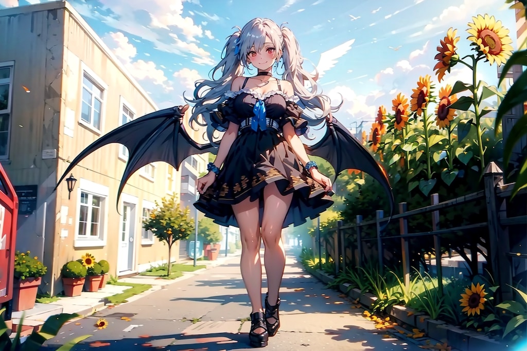 ディアンドルと向日葵