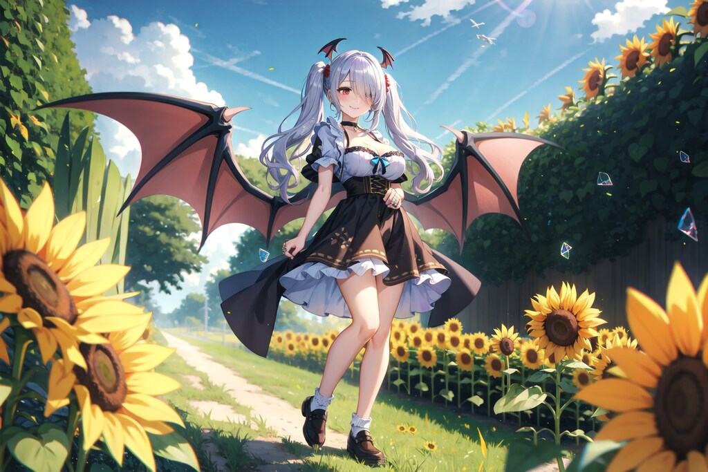 ディアンドルと向日葵