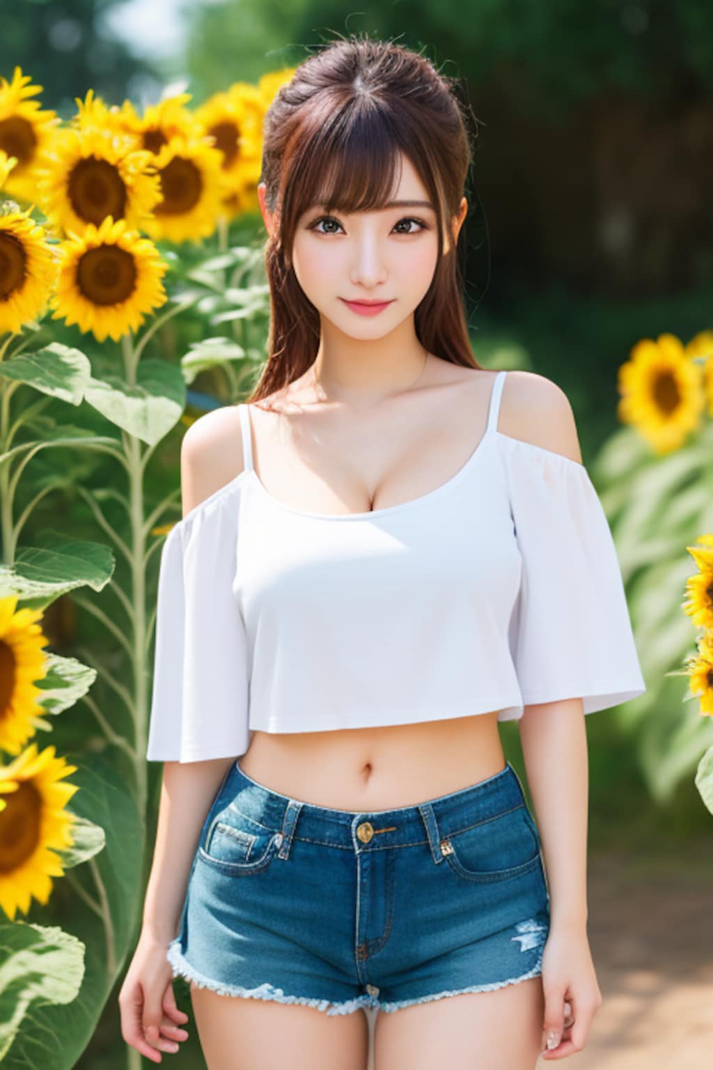 向日葵とお姉さん