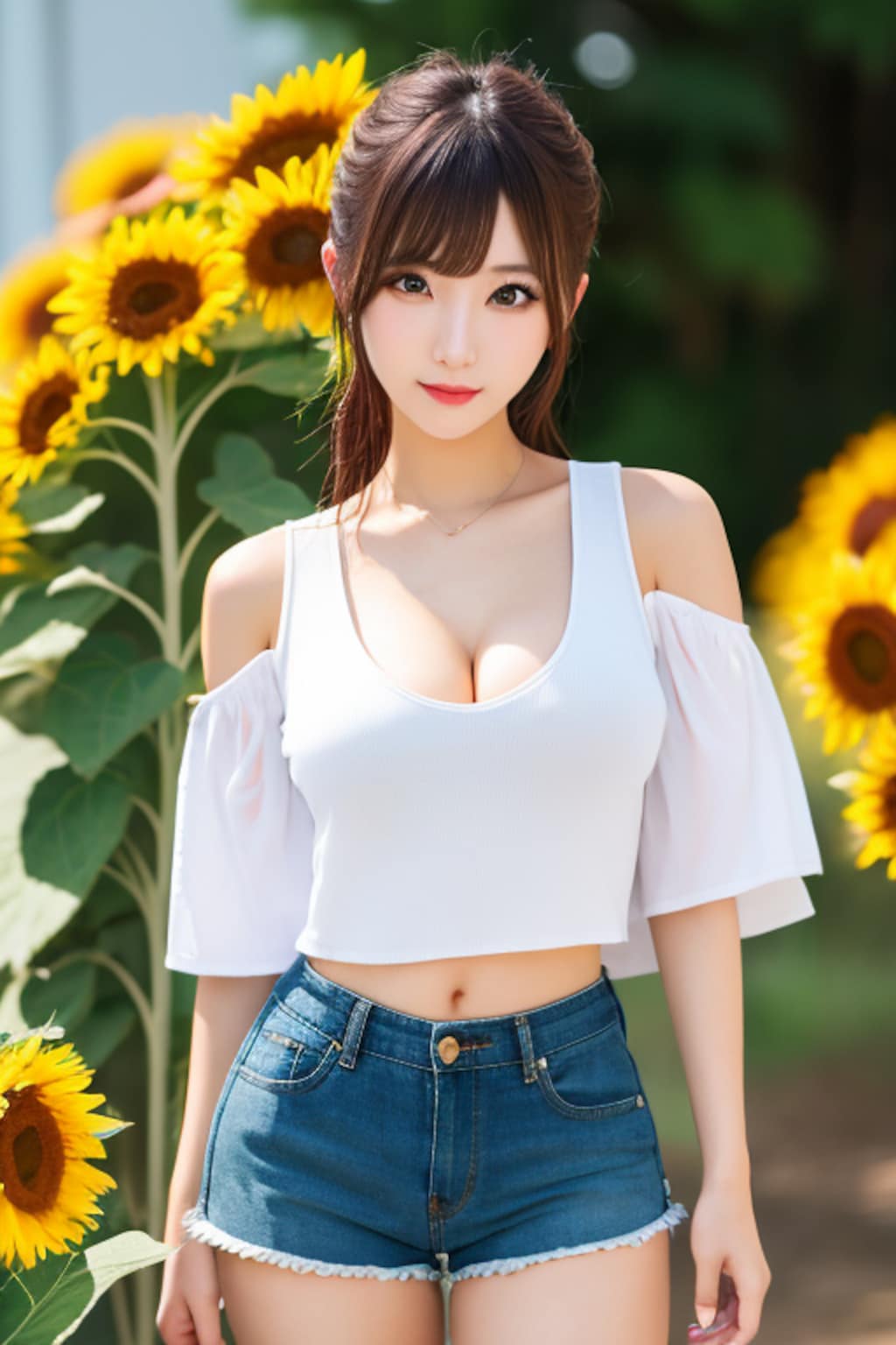 向日葵とお姉さん