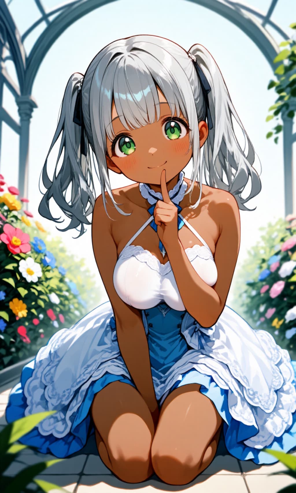 銀髪褐色碧眼娘 1 大きめ