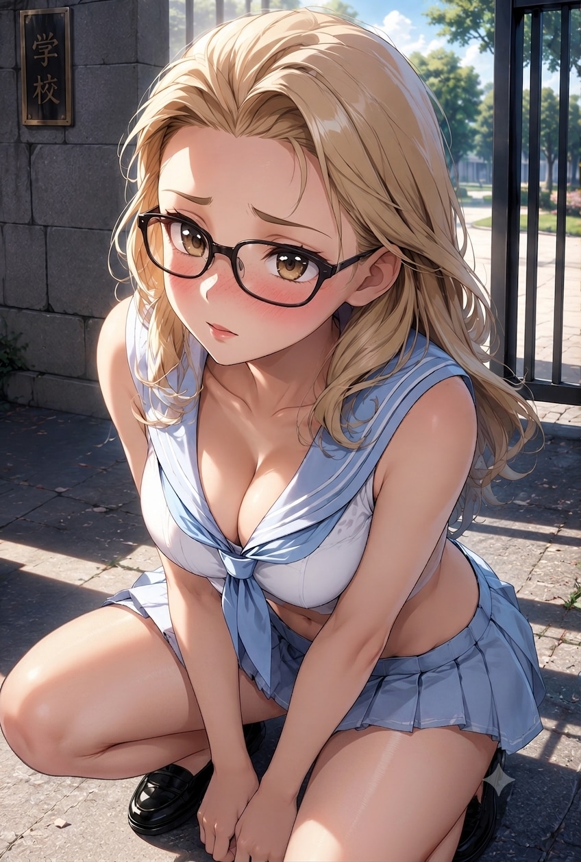 ダサ制服（変形） | の人気AIイラスト・グラビア