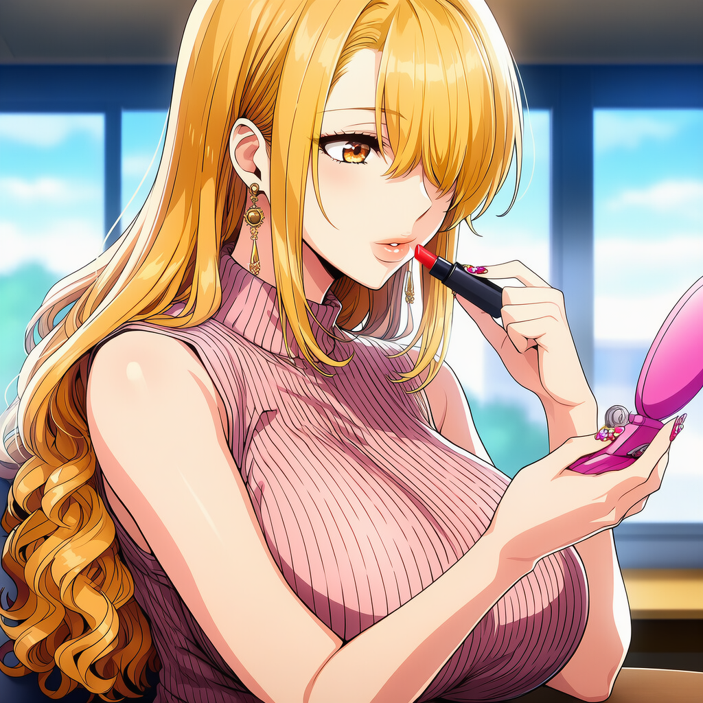 講義中に化粧を直す目隠れギャルJD