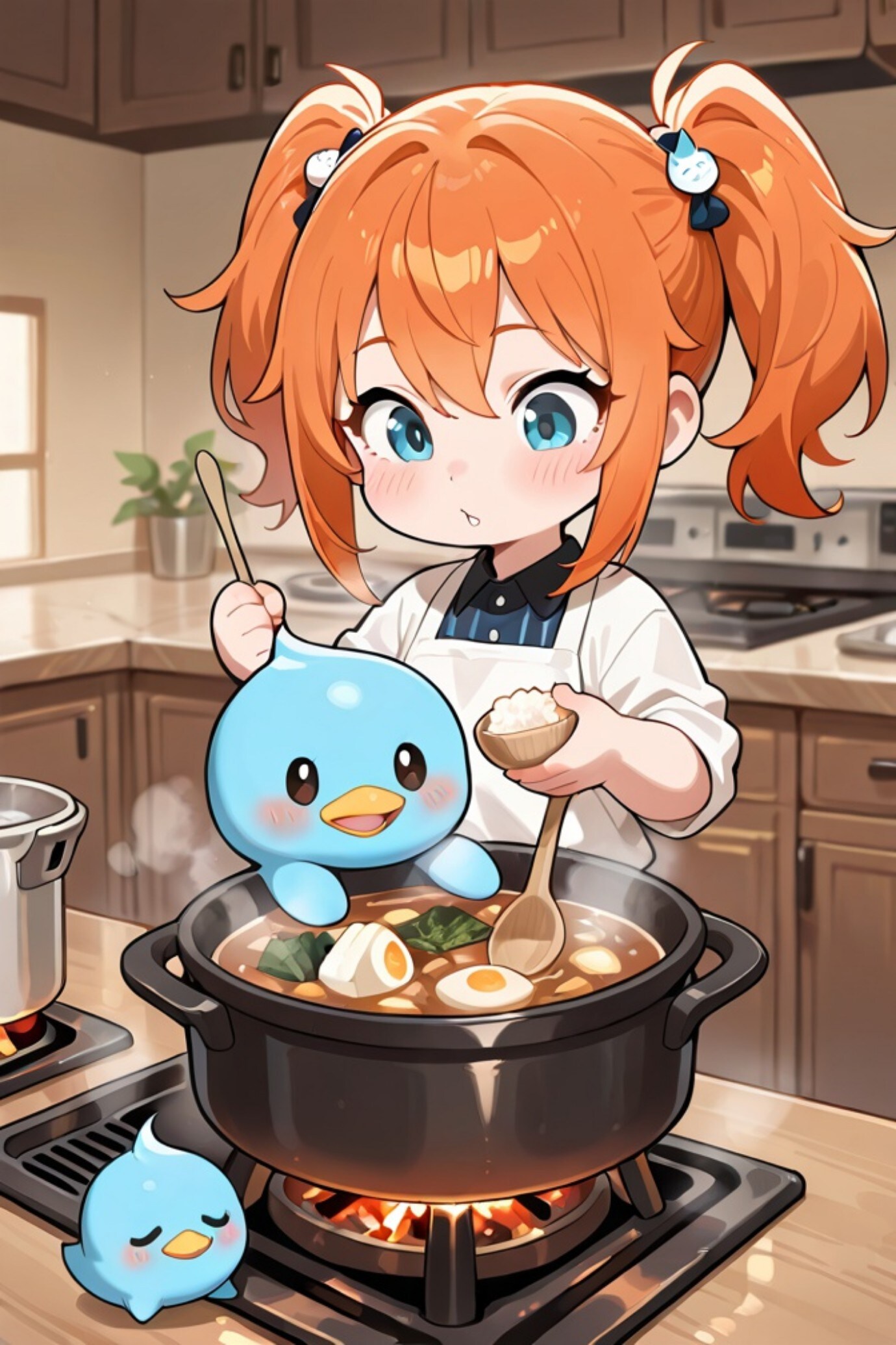 ツインテールのオレンジ髪ちゃん | の人気AIイラスト・グラビア