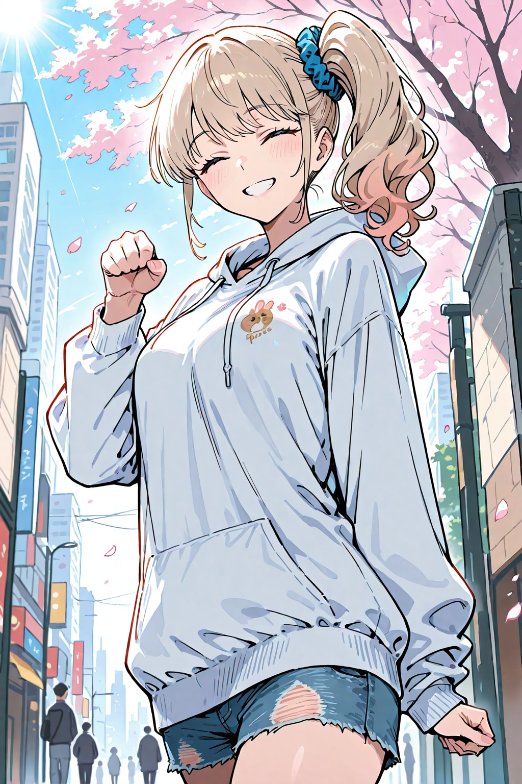 パーカー＋サイドテール