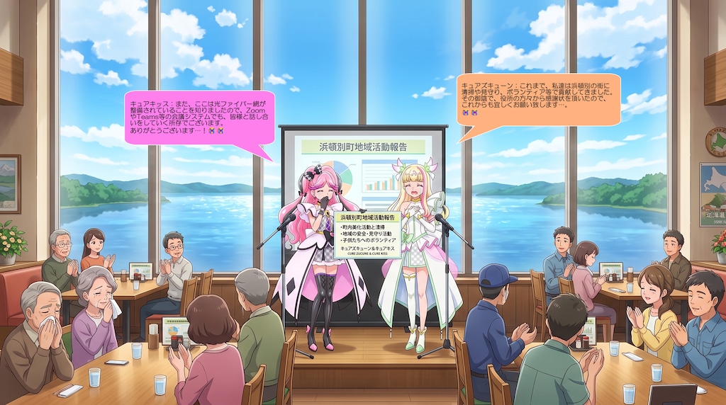 2人のプリキュア、浜頓別町で地域の人達に喜ばれる