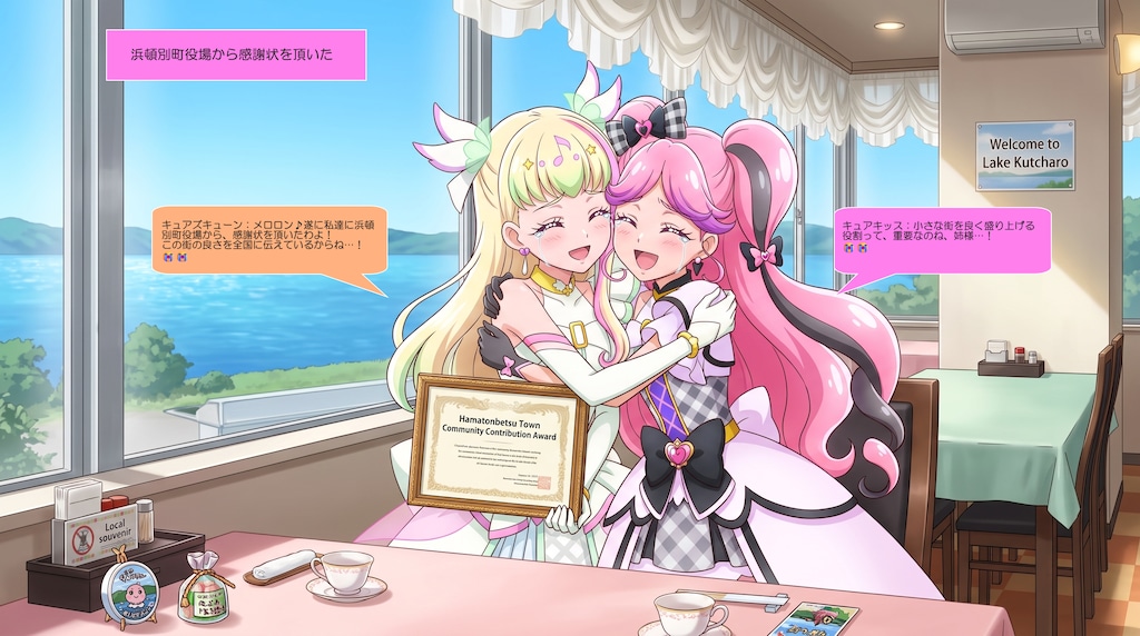 2人のプリキュア、浜頓別町で地域の人達に喜ばれる