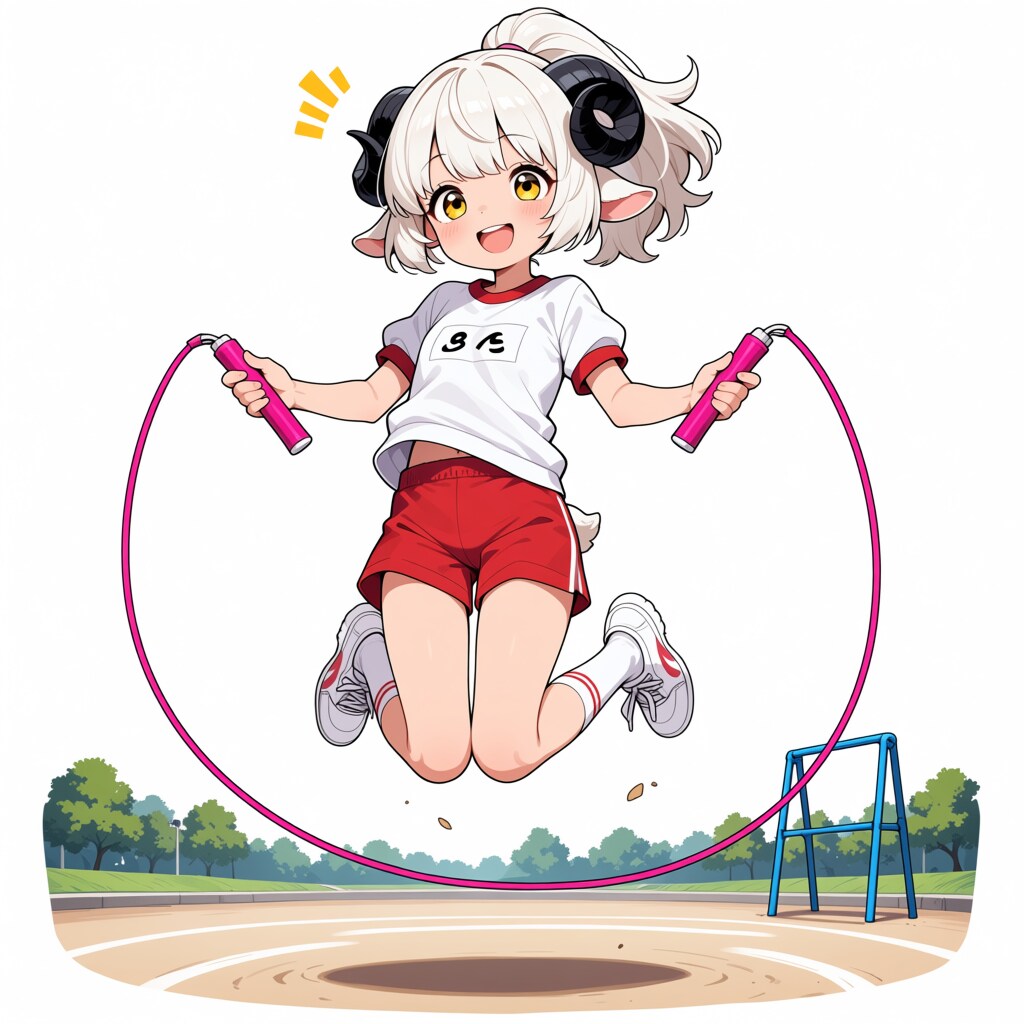縄跳びをするメイちゃん！！