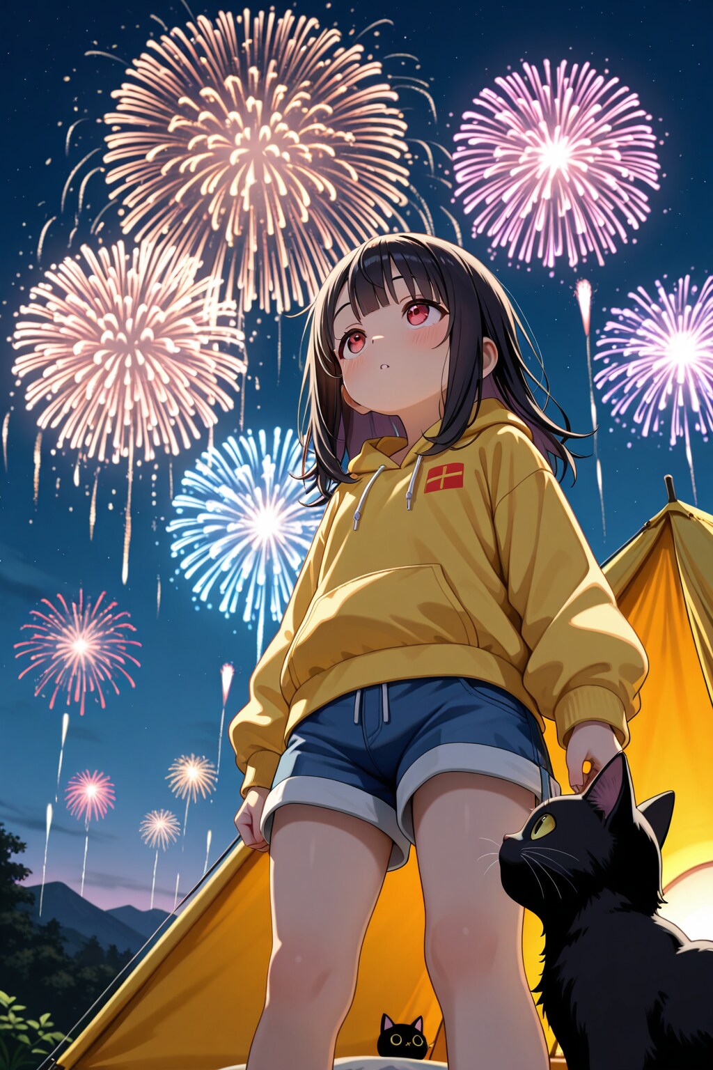 キャンプで見た花火 | の人気AIイラスト・グラビア