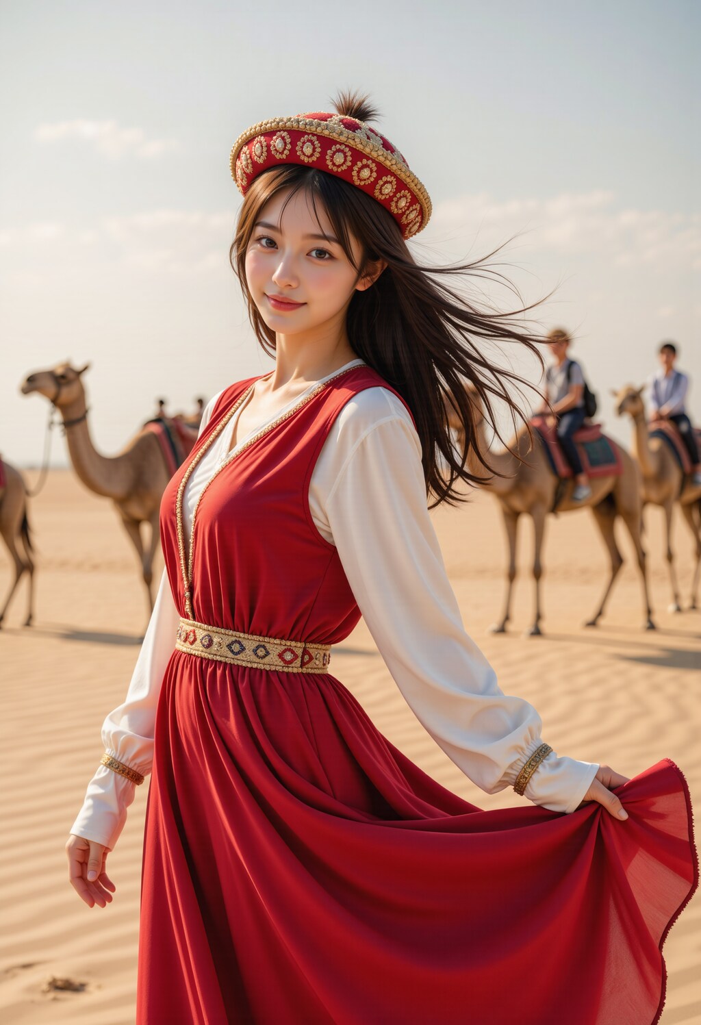 砂漠を旅する女性 2