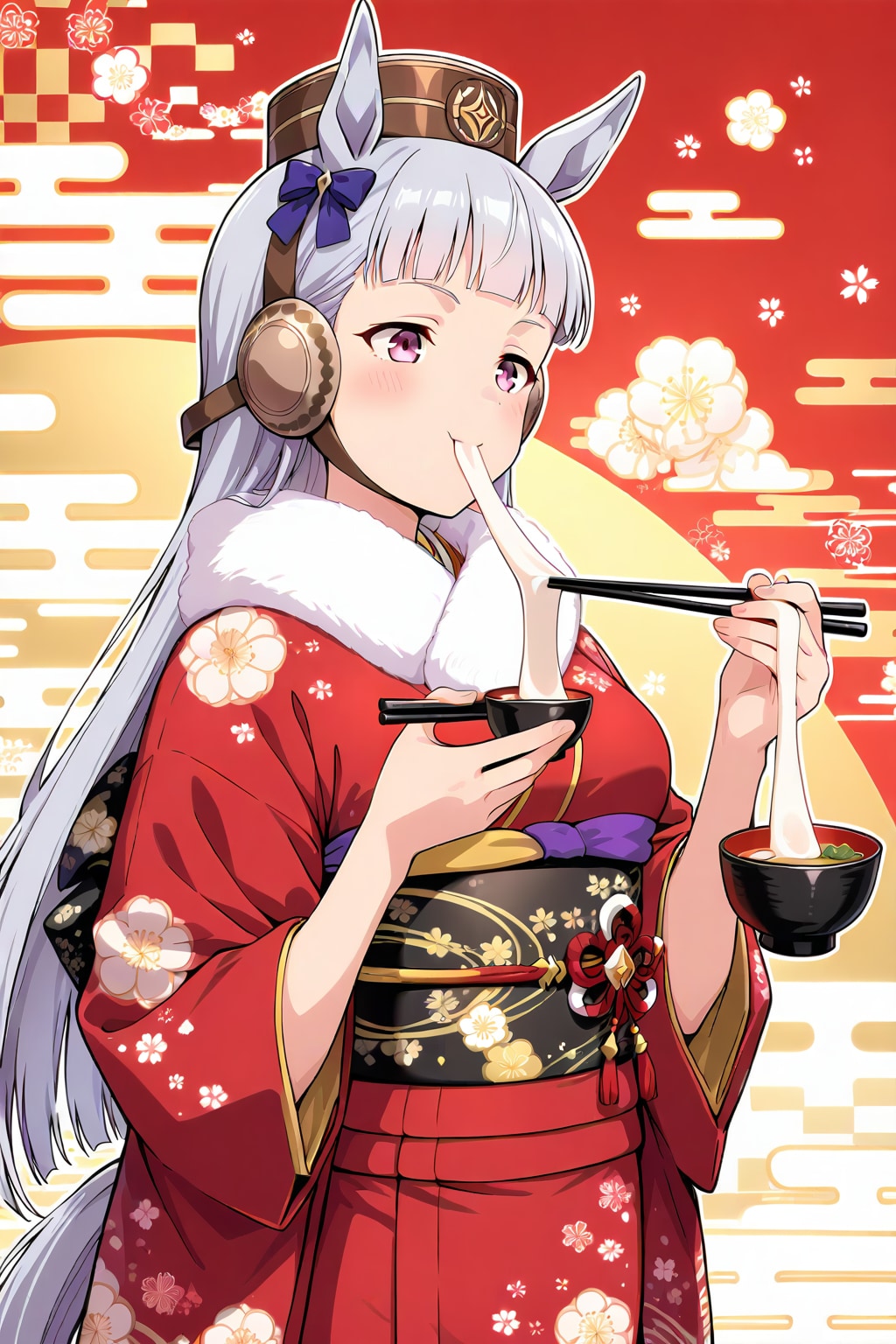 雑煮を食べるウマ娘1