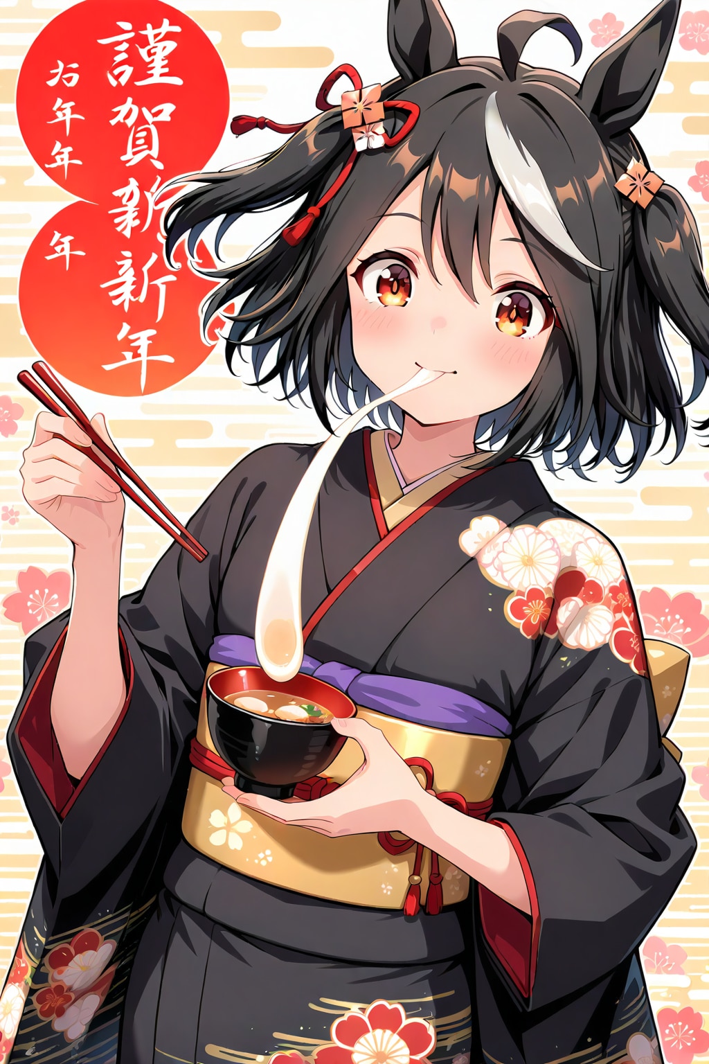 雑煮を食べるウマ娘1