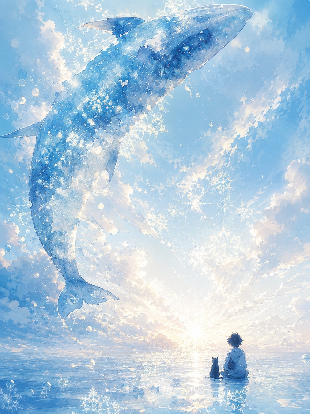 君と見上げた、世界の始まりの青