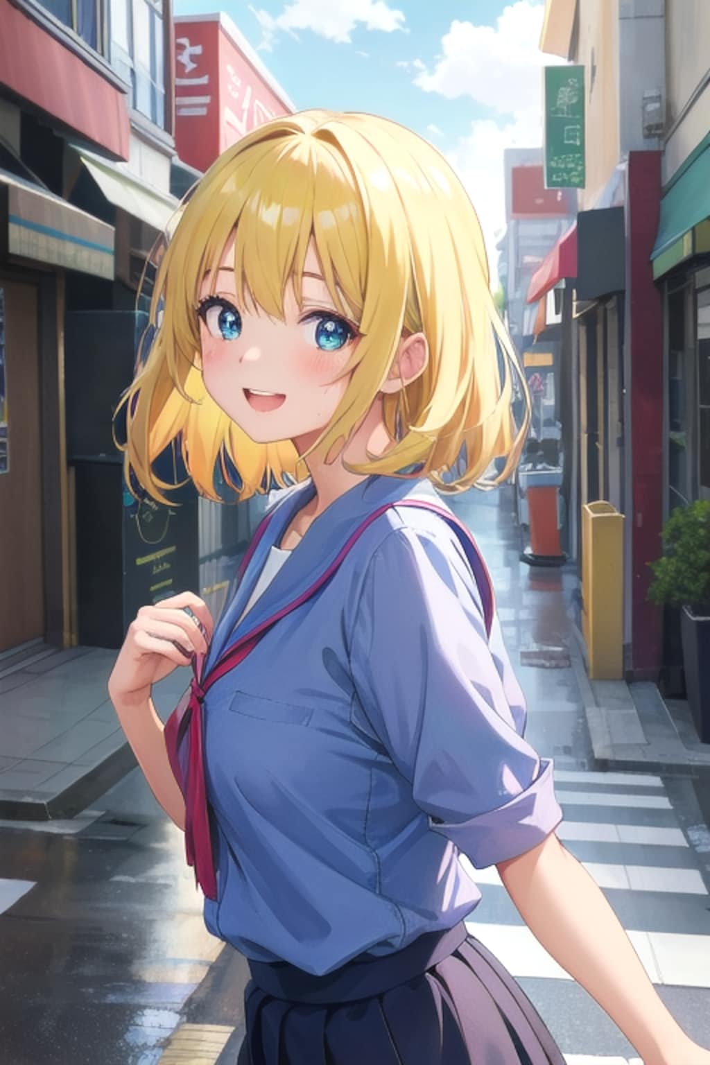 雨上がりの街中