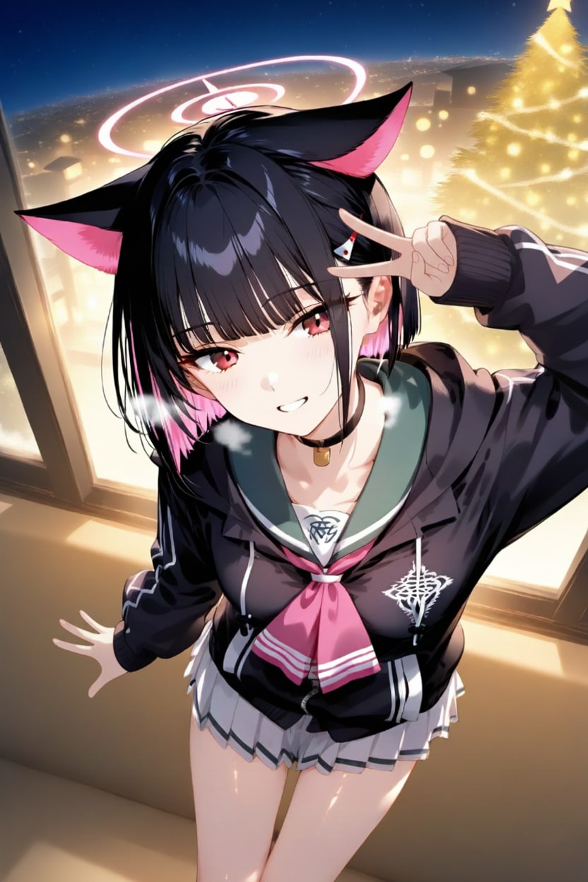 クリスマスツリーと美少女 | の人気AIイラスト・グラビア