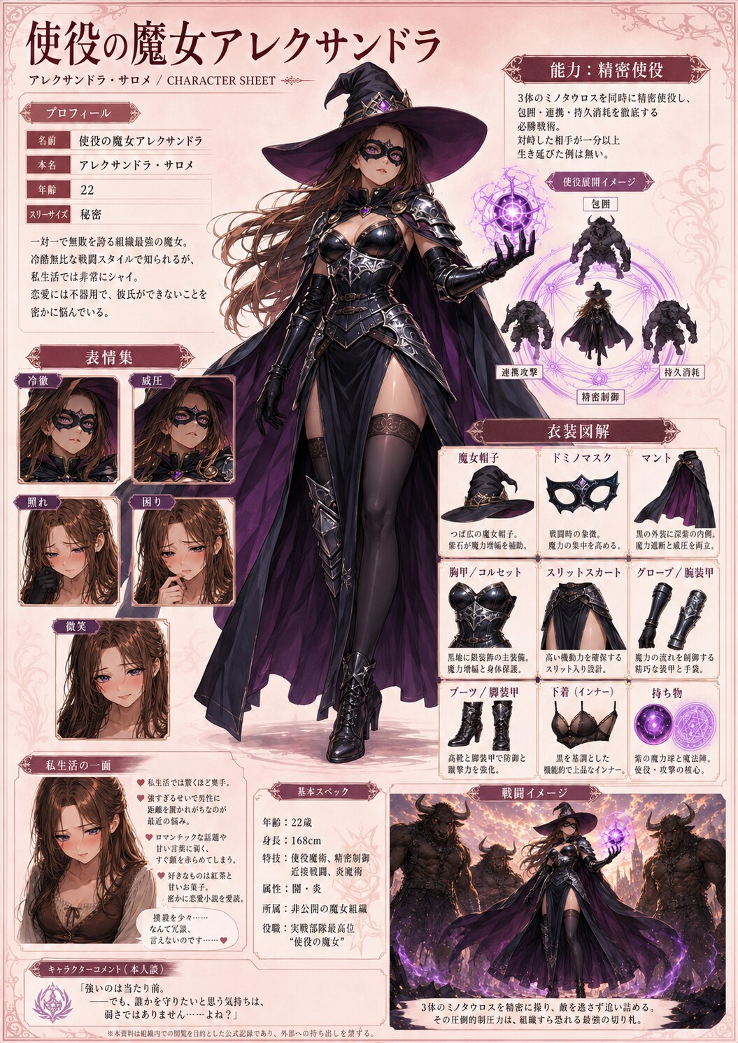 キャラクターシート(ファンタジーチーム闇チーム)
