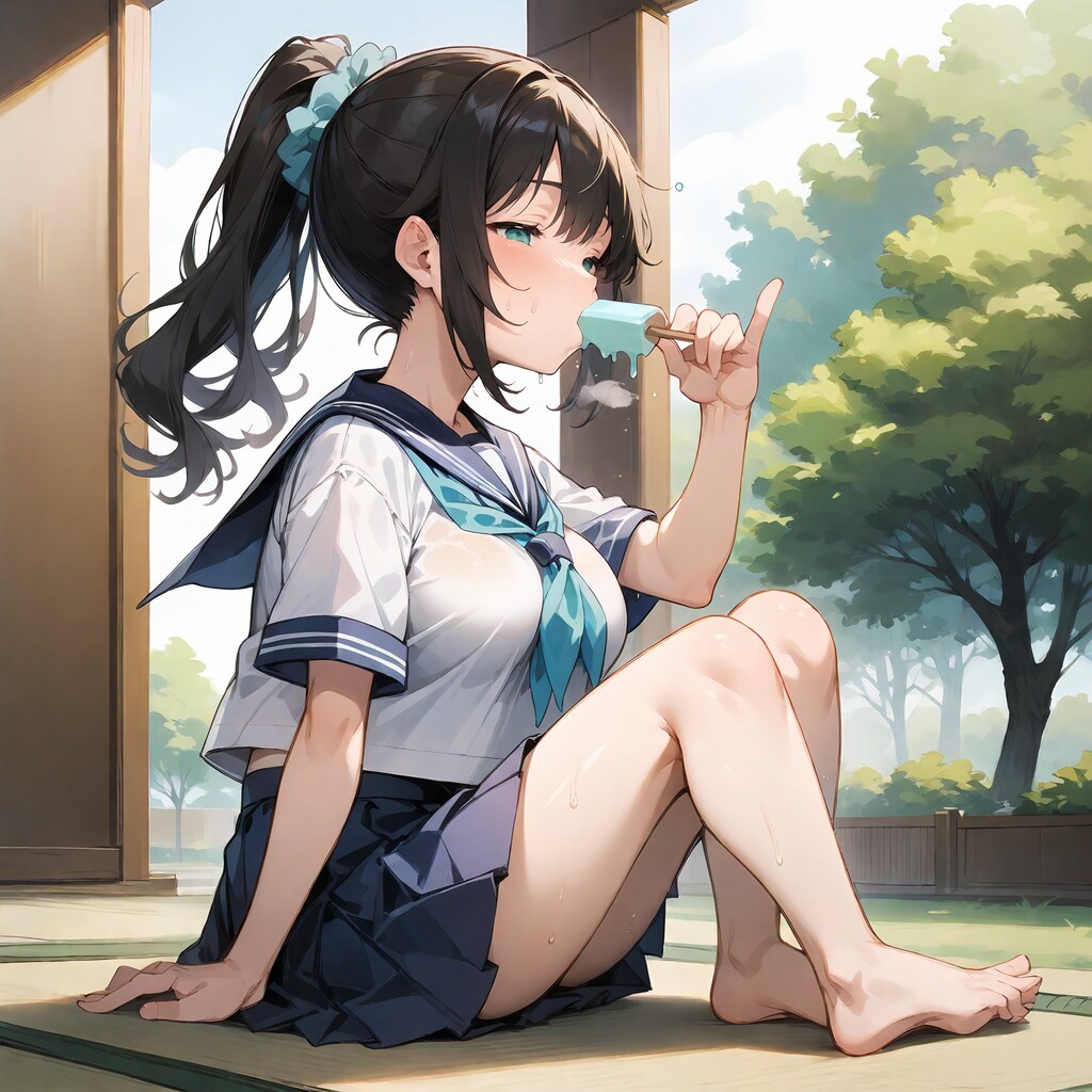 はぁ〜…あっつぅ…よっこいしょっと…