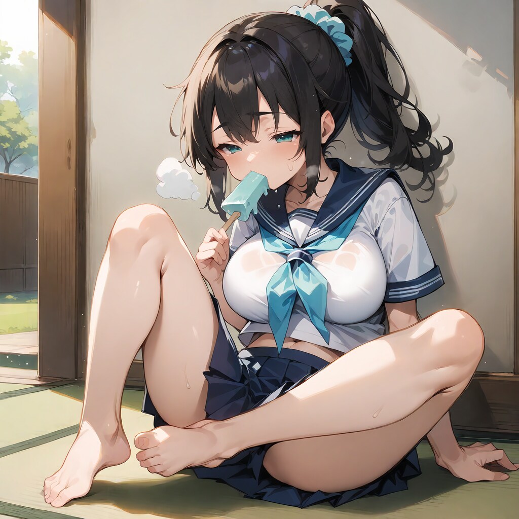 はぁ〜…あっつぅ…よっこいしょっと…
