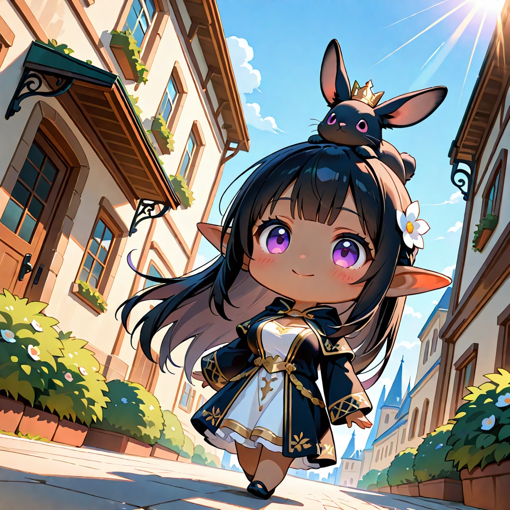 おさんぽちびダークエルフ姫 | の人気AIイラスト・グラビア