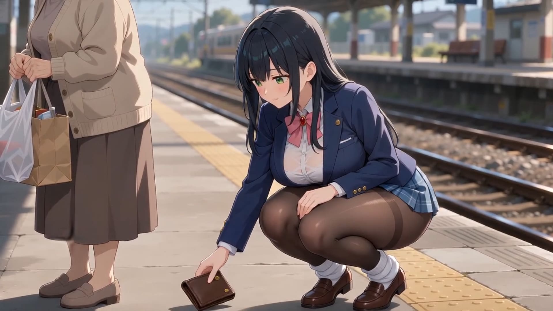 お財布を拾ってあげる心優しきJK