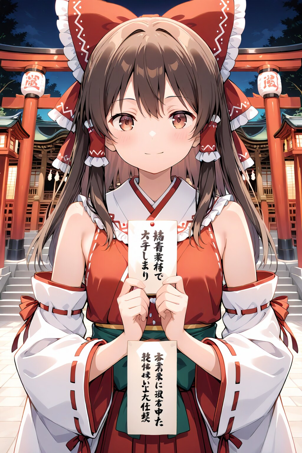 サンタ服っぽい巫女服の予定がいつもの巫女服だった博麗神社の巫女
