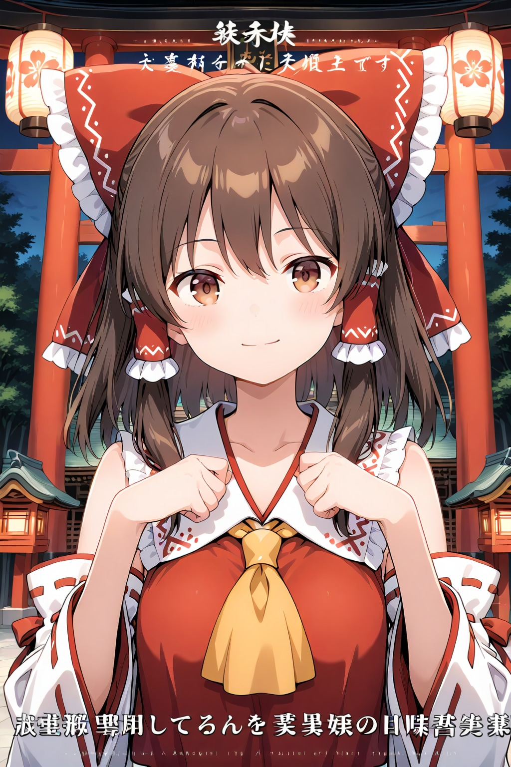 サンタ服っぽい巫女服の予定がいつもの巫女服だった博麗神社の巫女