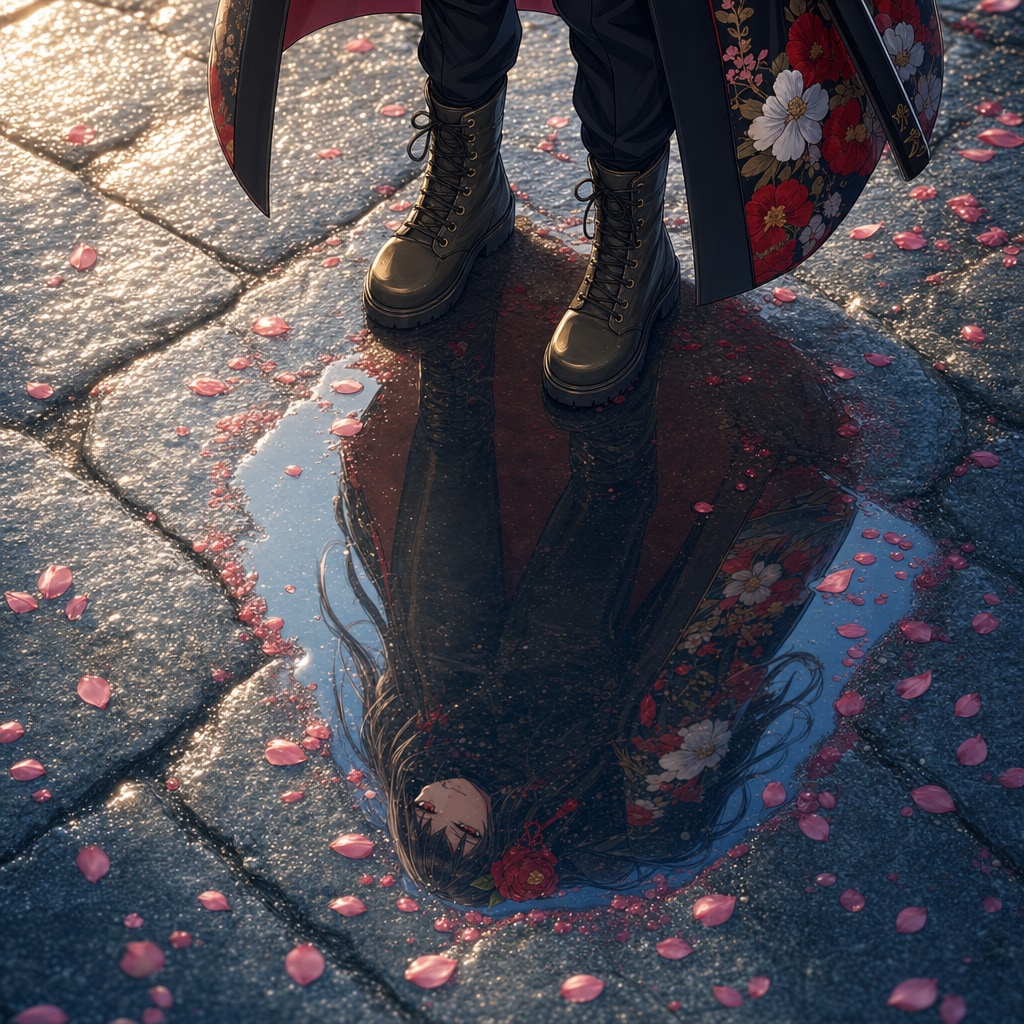 水たまりに映る