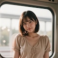 電車に乗る女性 3 6枚目