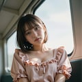 電車に乗る女性 3 4枚目