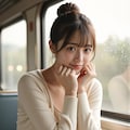 電車に乗る女性 3 3枚目