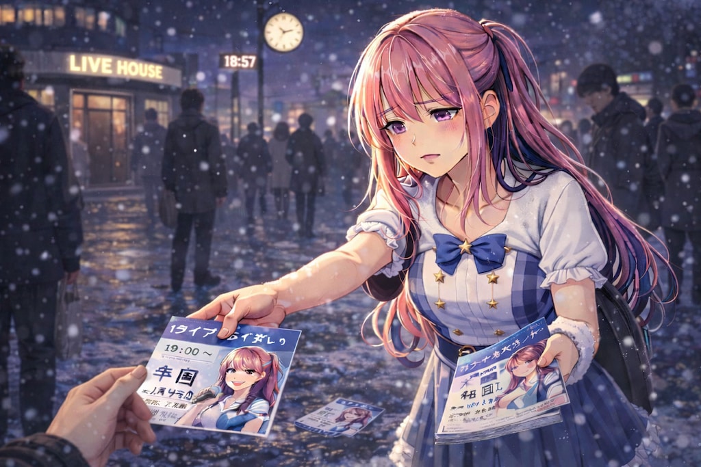 アルバイト終わりのチラシ配り