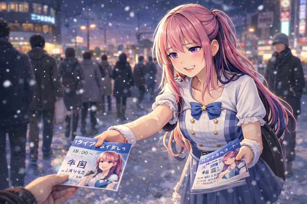 アルバイト終わりのチラシ配り