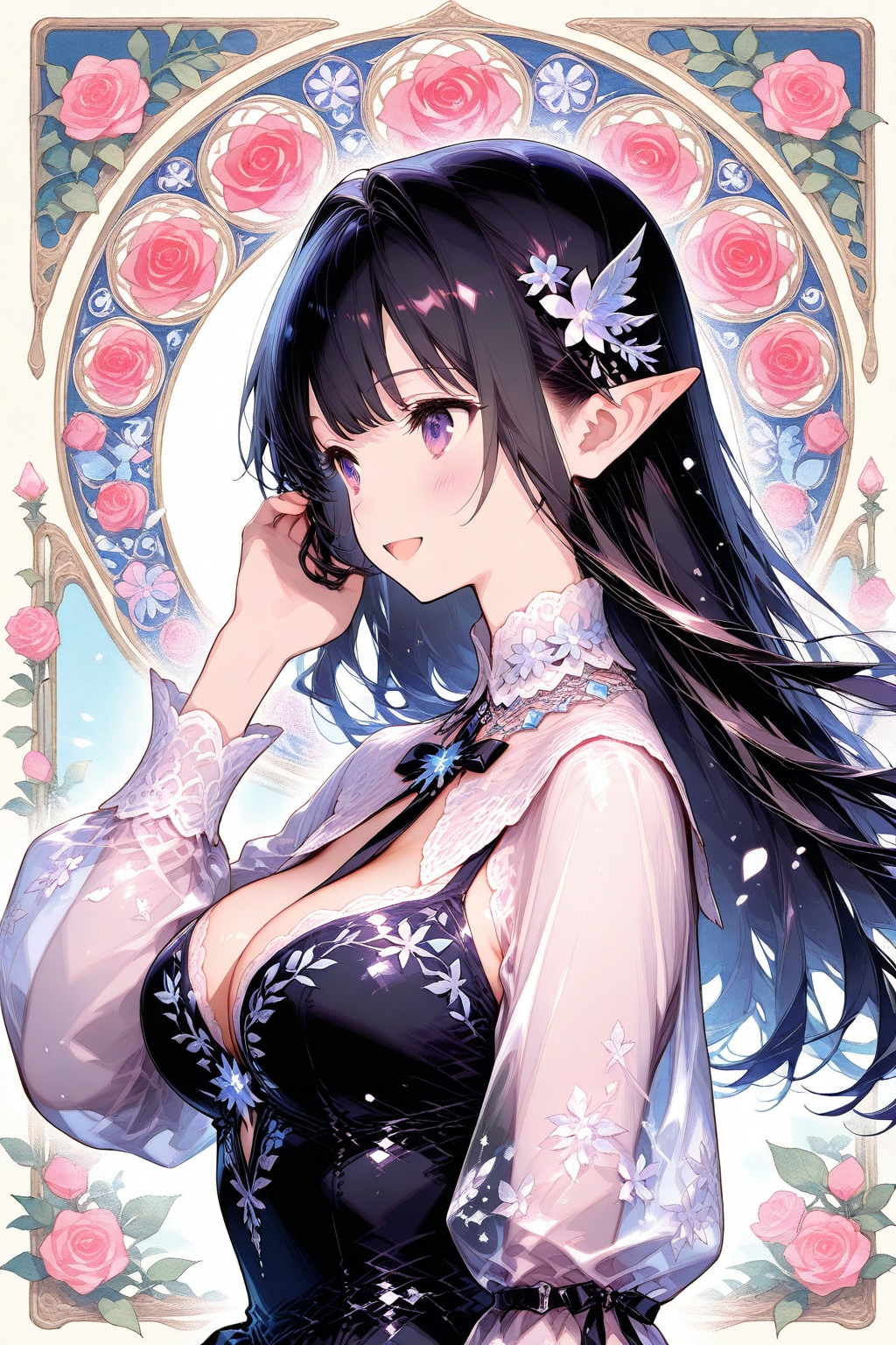 エルフの黒姫様 | の人気AIイラスト・グラビア