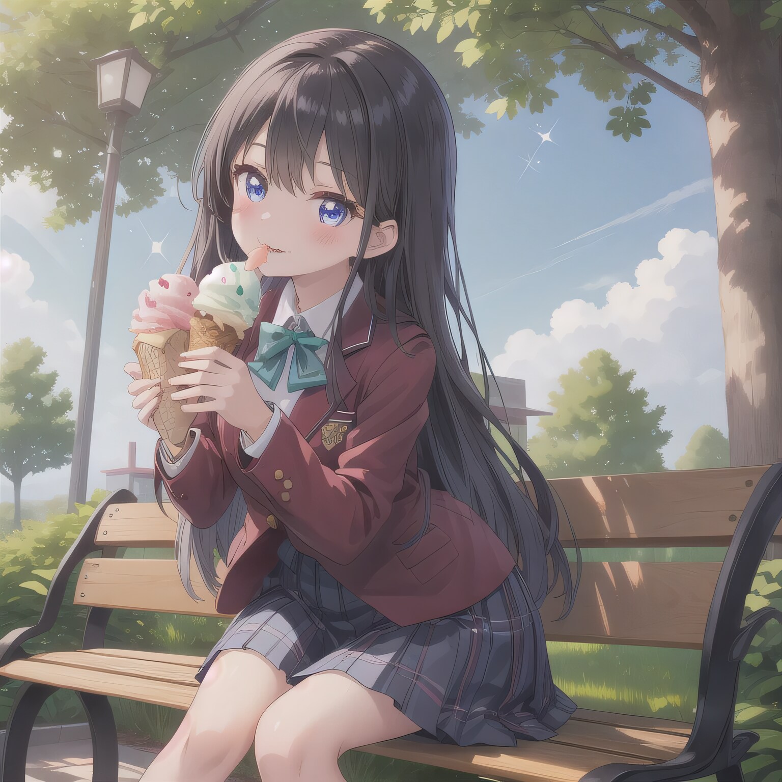 黒髪ロングでブレザーの少女２２ | の人気AIイラスト・グラビア