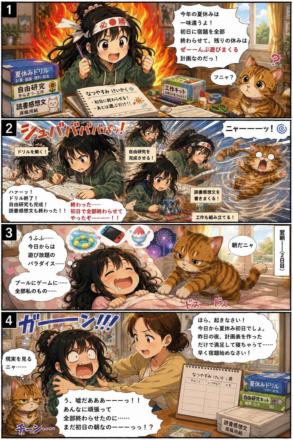 夏休みの宿題やっつけ。しょ～！