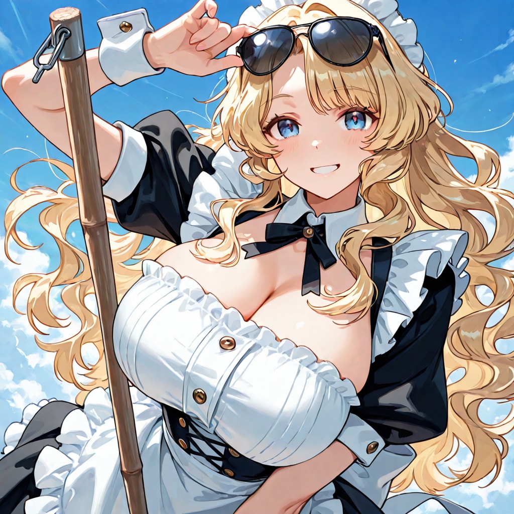 なつみちゃん箒を持ってお掃除だ　弾 | の人気AIイラスト・グラビア