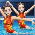 シンクロ美少女　デュエット演技② 4枚目