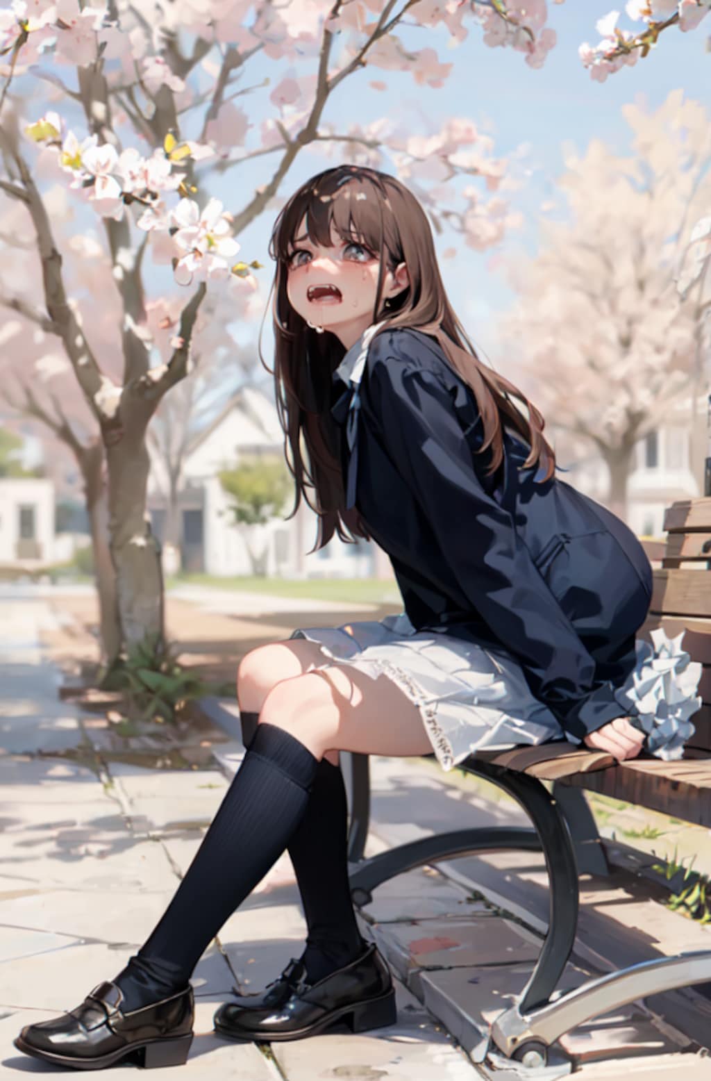 泣いちゃう女子高生