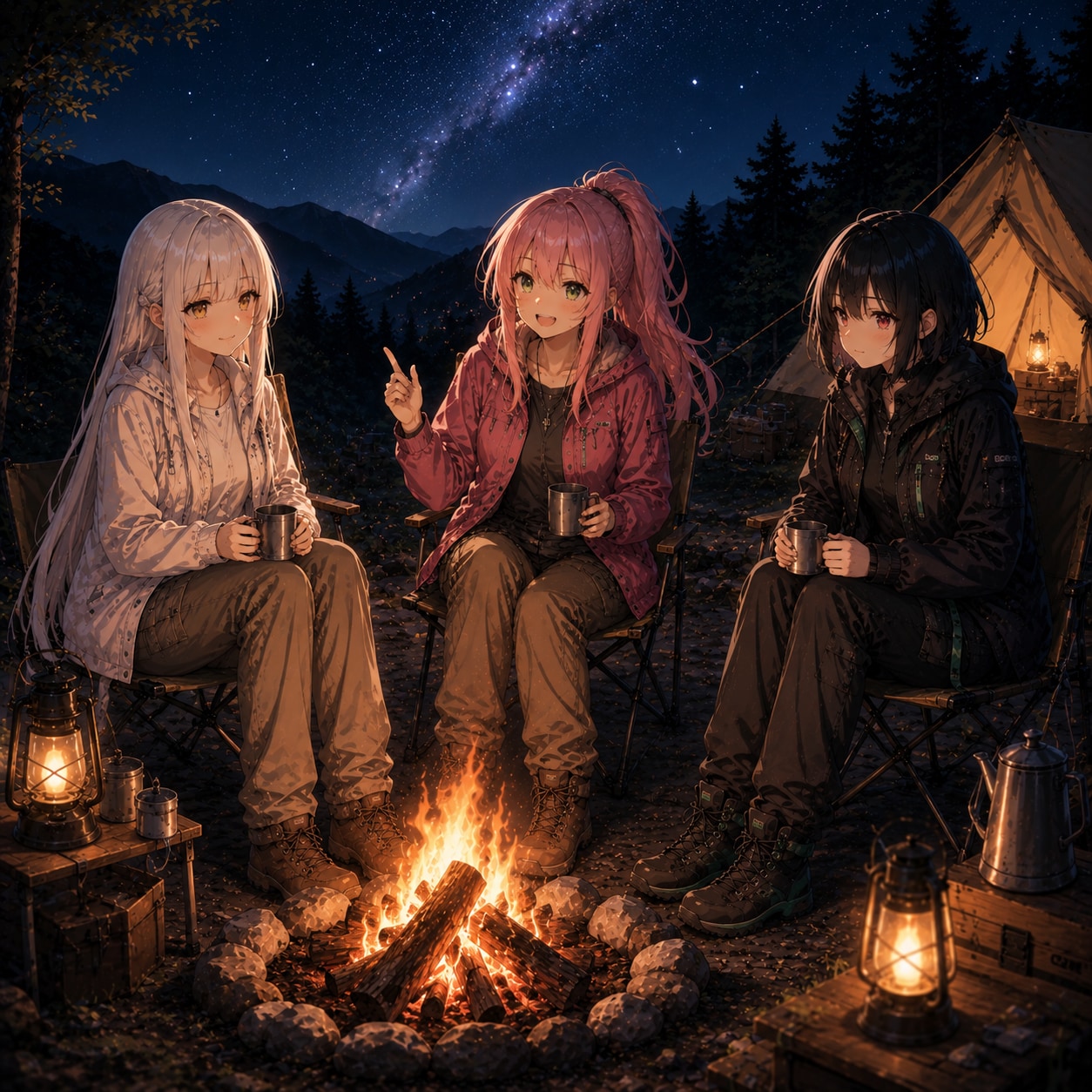 うちの子キャンプファイヤー