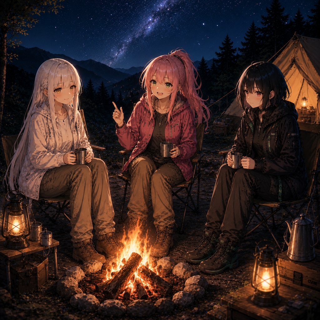 うちの子キャンプファイヤー